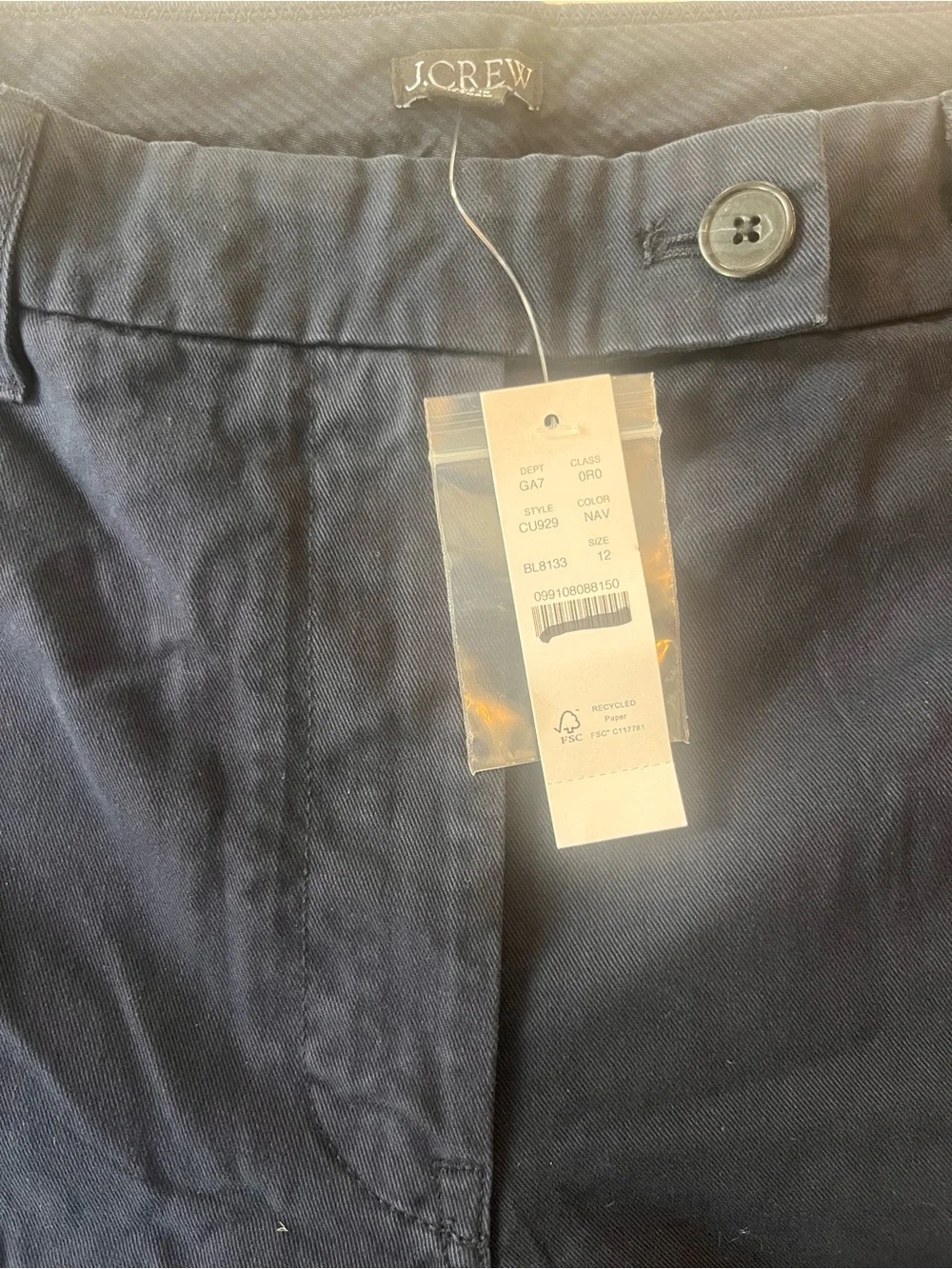 NWT J Crew Cuffed Chino Pant
